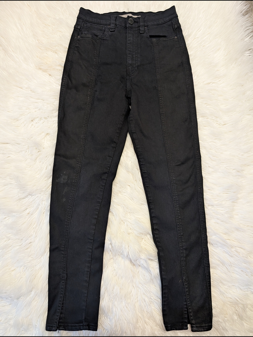 Hudson Jeans Black High-Rise Skinny with Front Seam